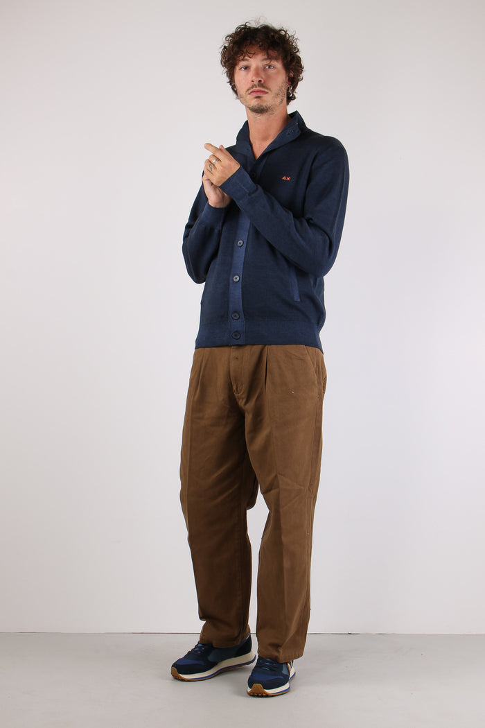 Cardigan Lana Bottoni Tinto Ca Navy Blue-4
