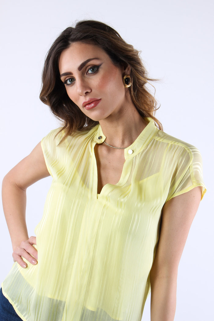 Casacca Sm Effetto Rigato Lemon Juice-4