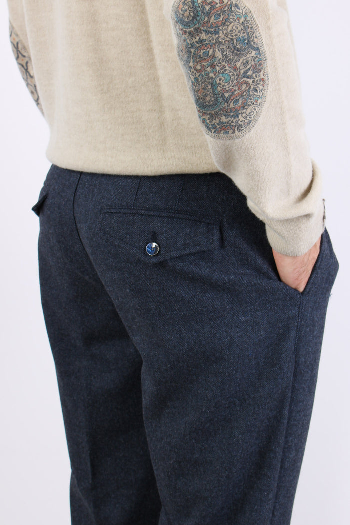 Volo Pantalone Spinato Blu-8