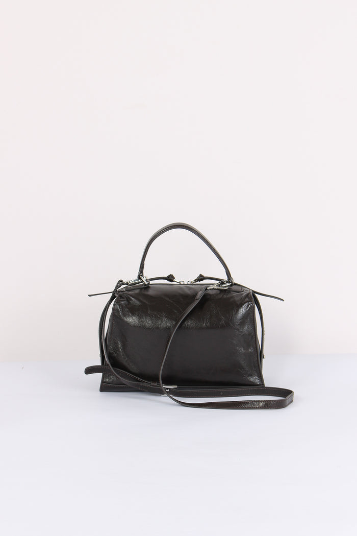 Trapezio Effetto Crinkle Dark Brown-3