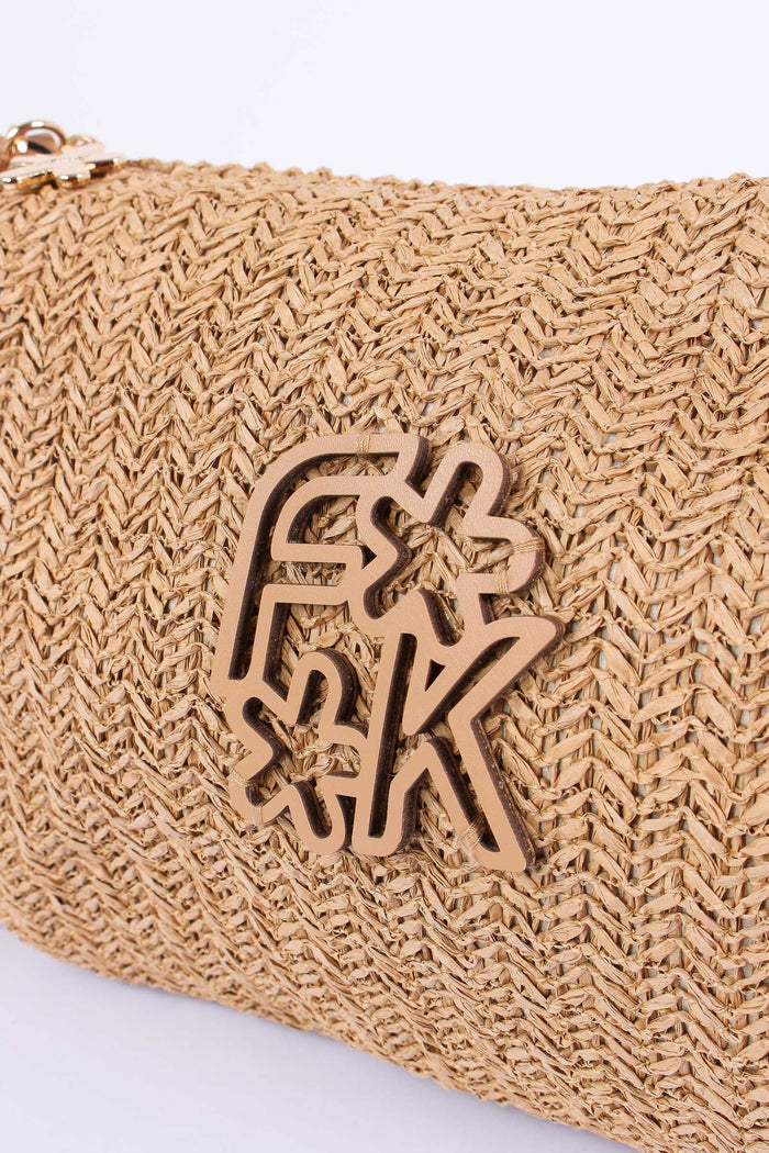 Pochetta Paglia Frange Beige-4