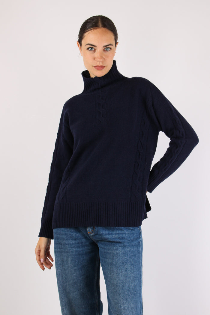 Collo Alto Treccia Navy