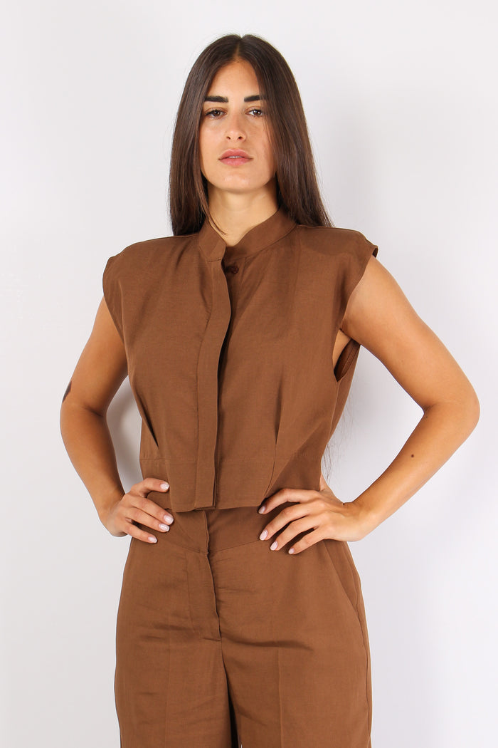 Camicia Corta Spallina Tabacco-6
