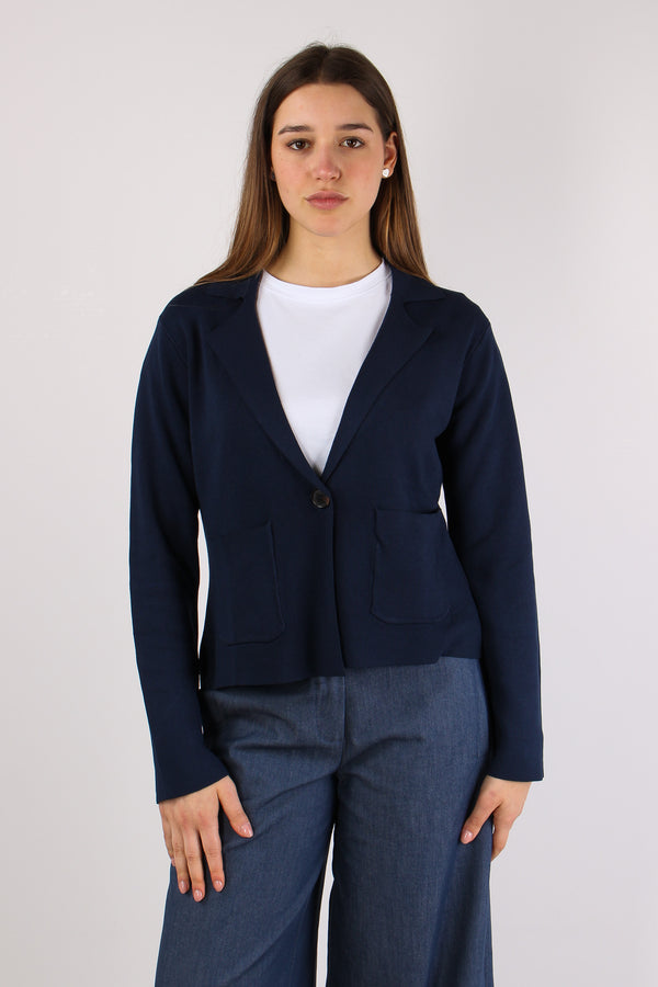 Giacca Maglia Tasca Toppa Blu-2