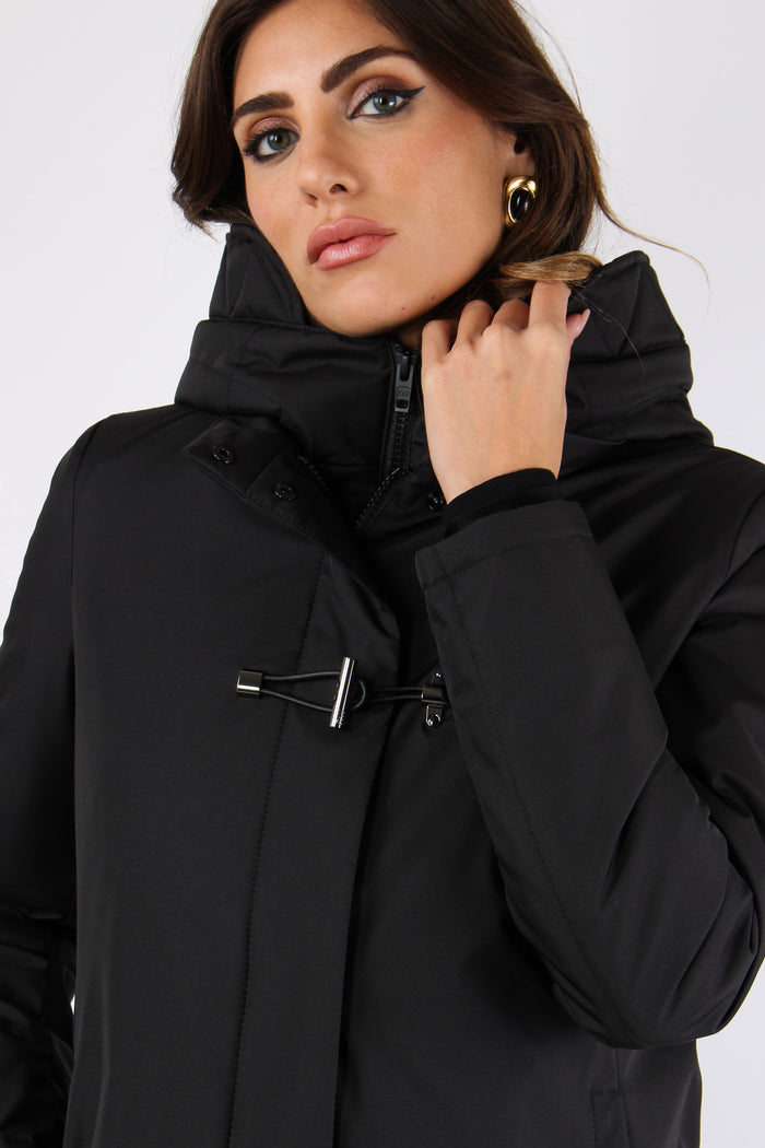 Cappotto Toggle Nylon Nero-8