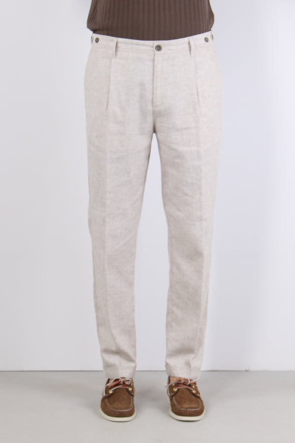 Orzo Pantalone Misto Lino Sabbia-2