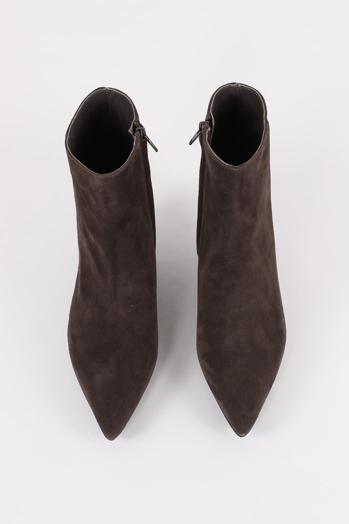 Tronchetto Suede Tacco Basso Moro-4