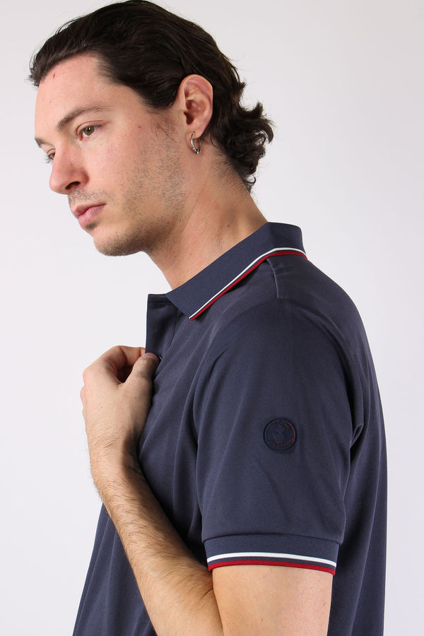 Hari Polo Collo Righe Navy Blue-2