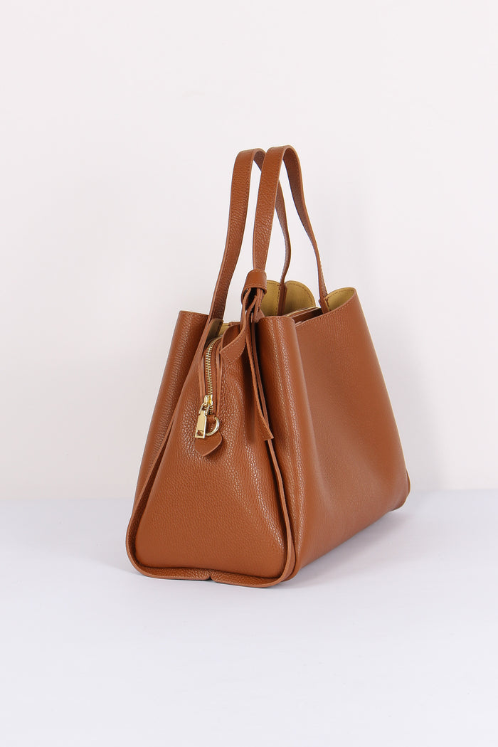 Shopping Fiocco Vera Pell Cuoio-6