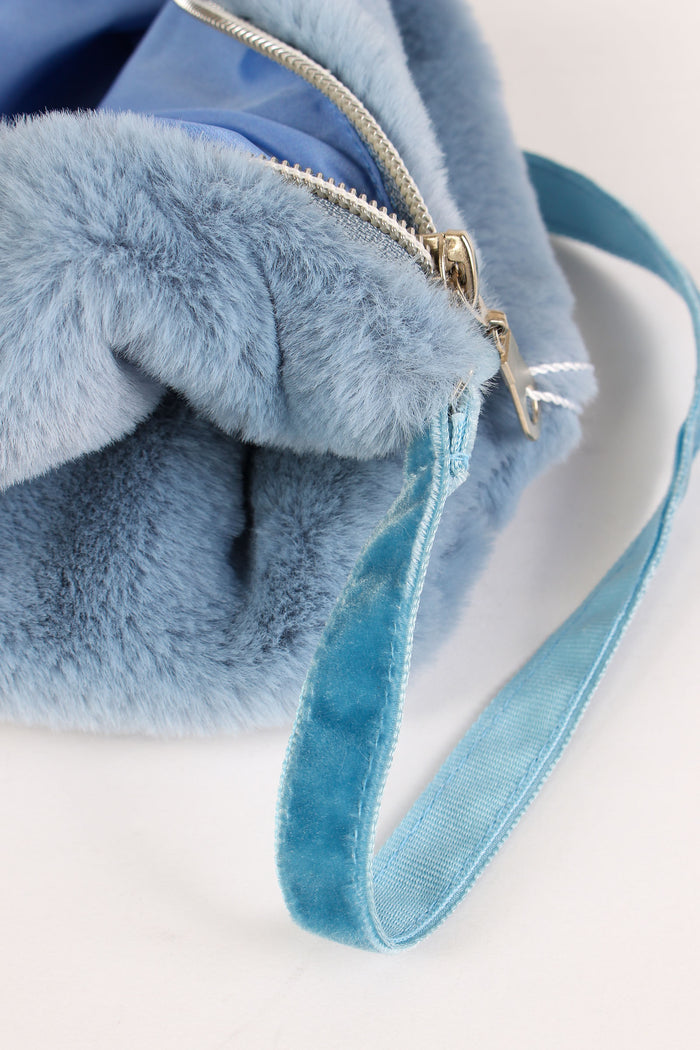 Borsa Pelliccia Azzurro-6