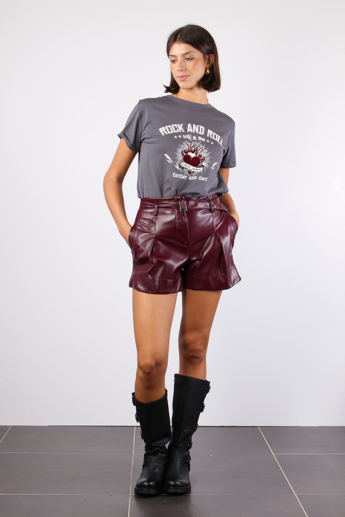 Short Ecopelle Bordeaux