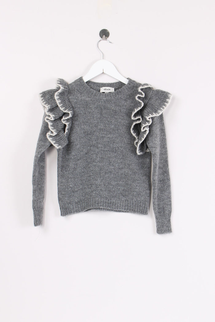 Pullover Rouches Spalla Grey Melange