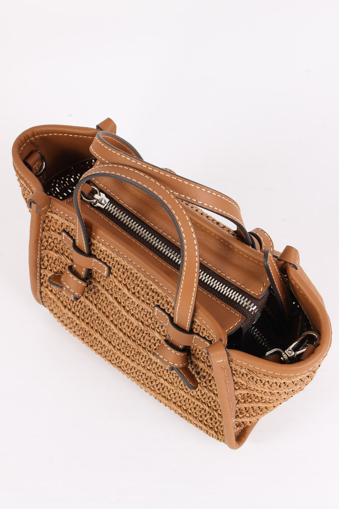 Mini Shopping Profili Pelle Caramello-4