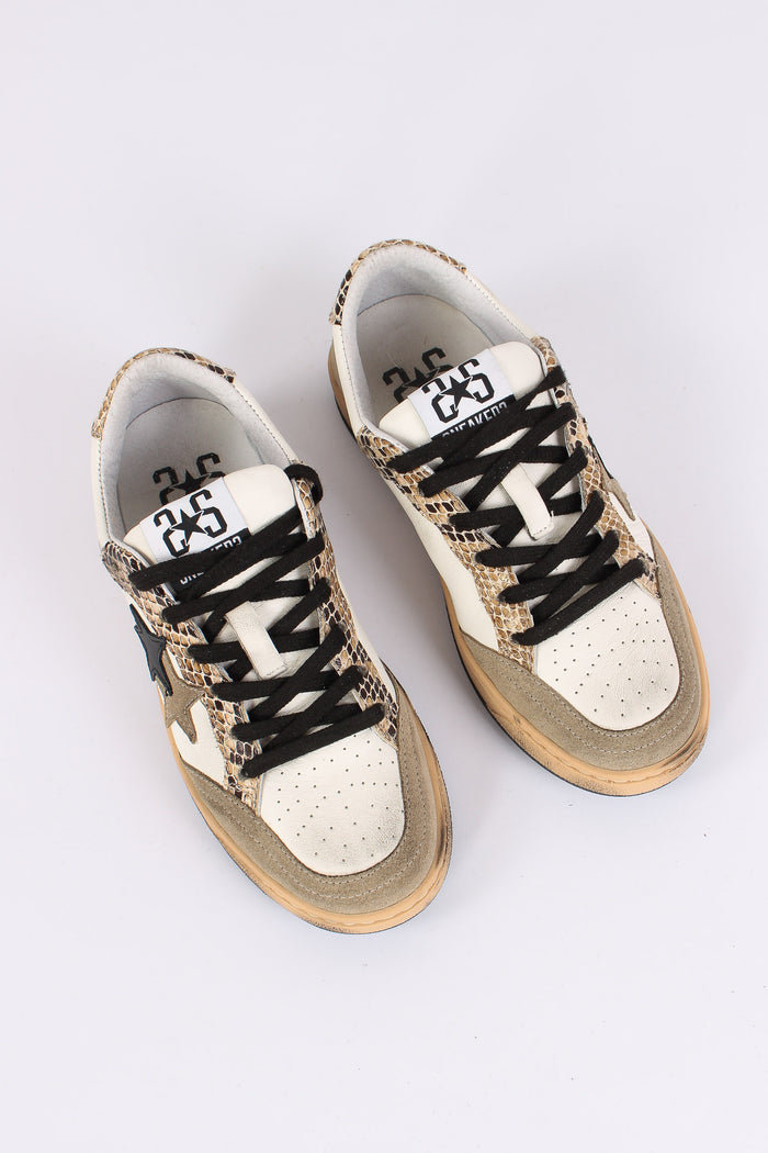 Sneakers Week Star Pitone Bianco/nero-5