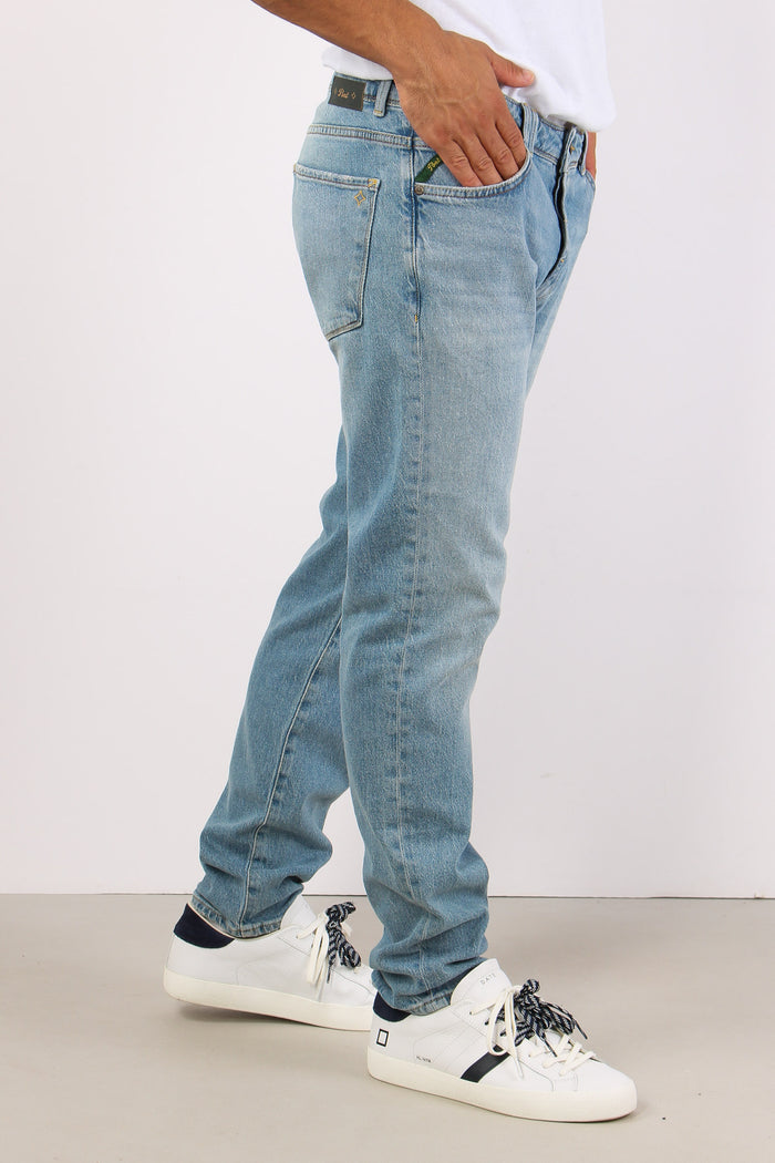 Denim Tapered Fondo Stretto Denim Chiaro-3