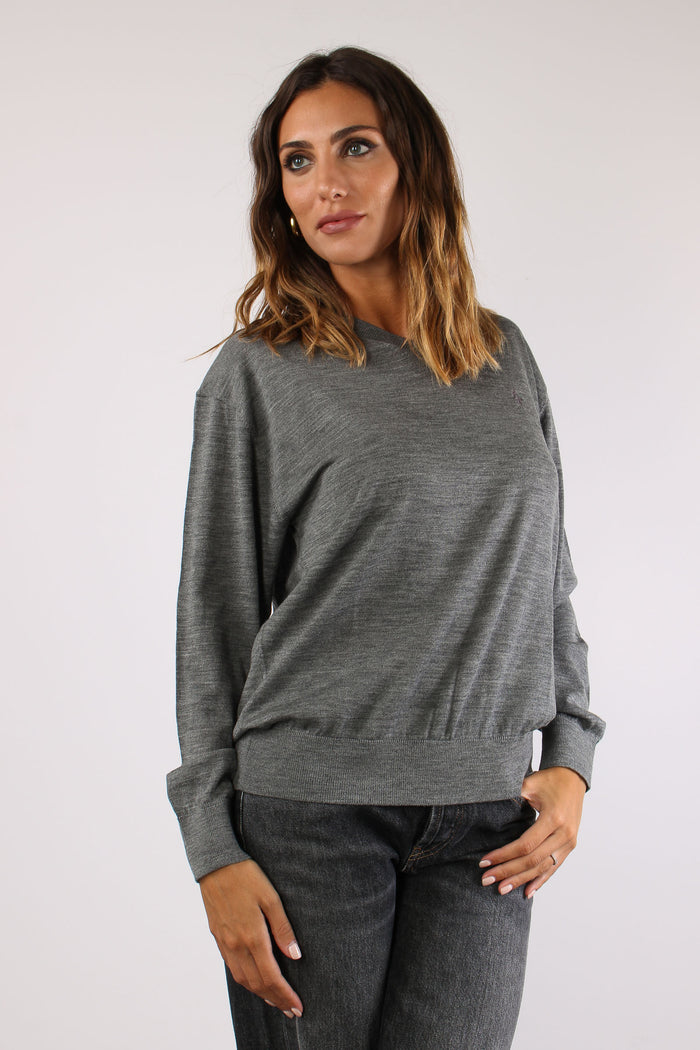 Maglia Scavo V  Lana Merinos Grey Melange-3