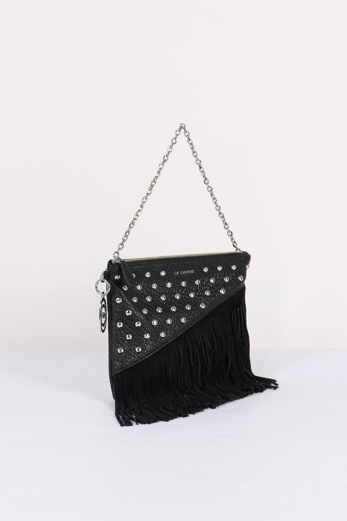 Tracolla Patta Borchie Frange Black-7