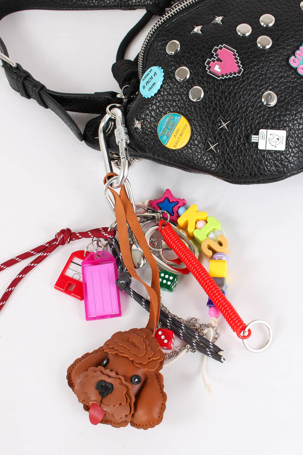 Portachiave Charms Cane Cuoio-2