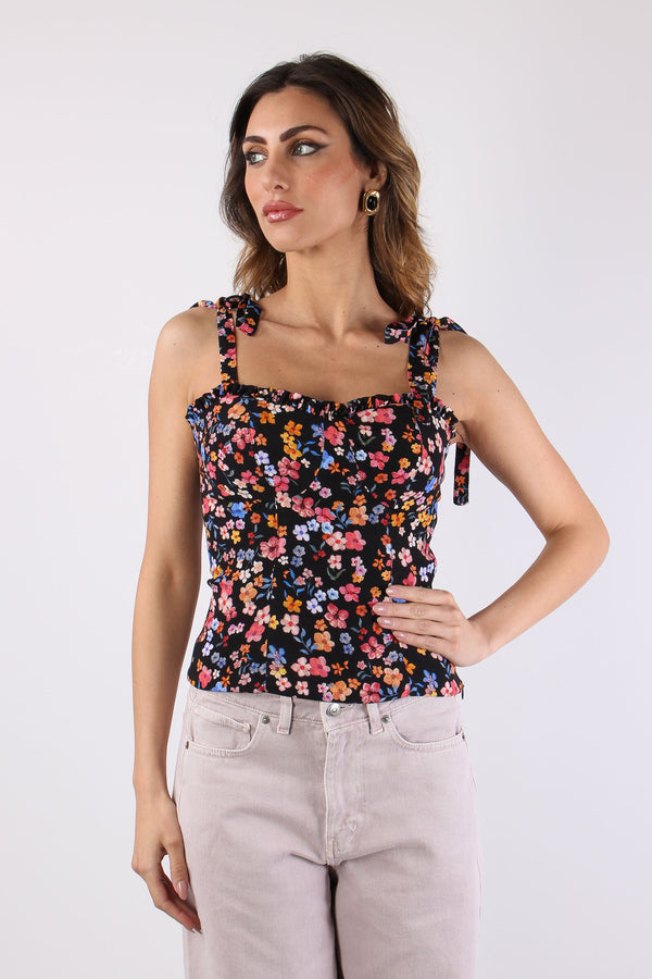 Top Corto Spallina Regolabile Nero-2