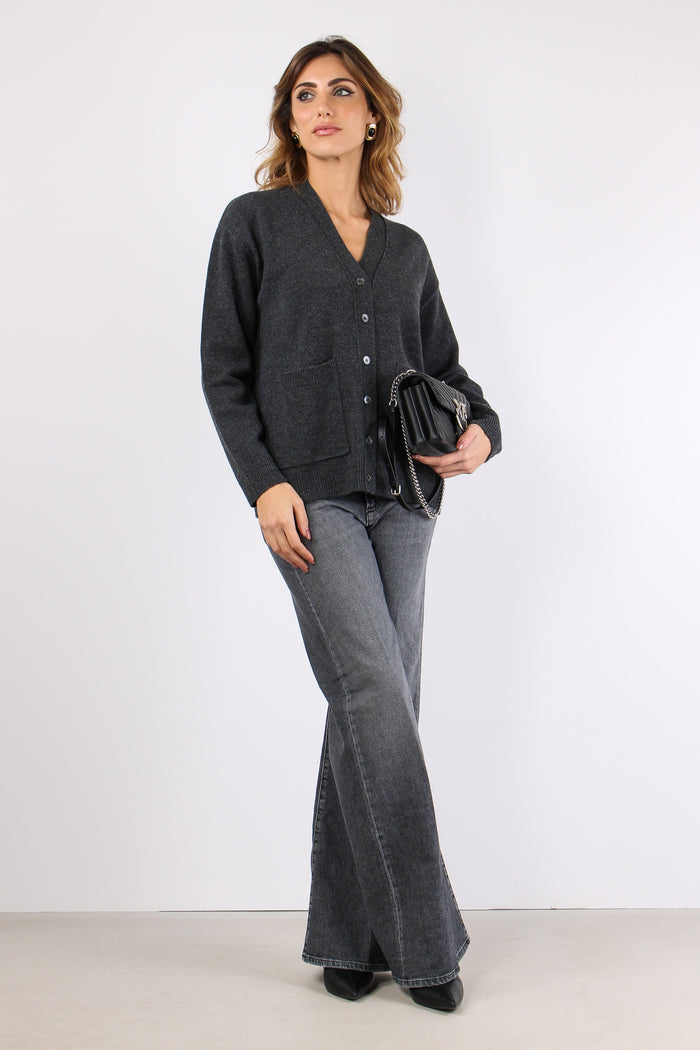 Cardigan Lana Cashmere Grigio-4