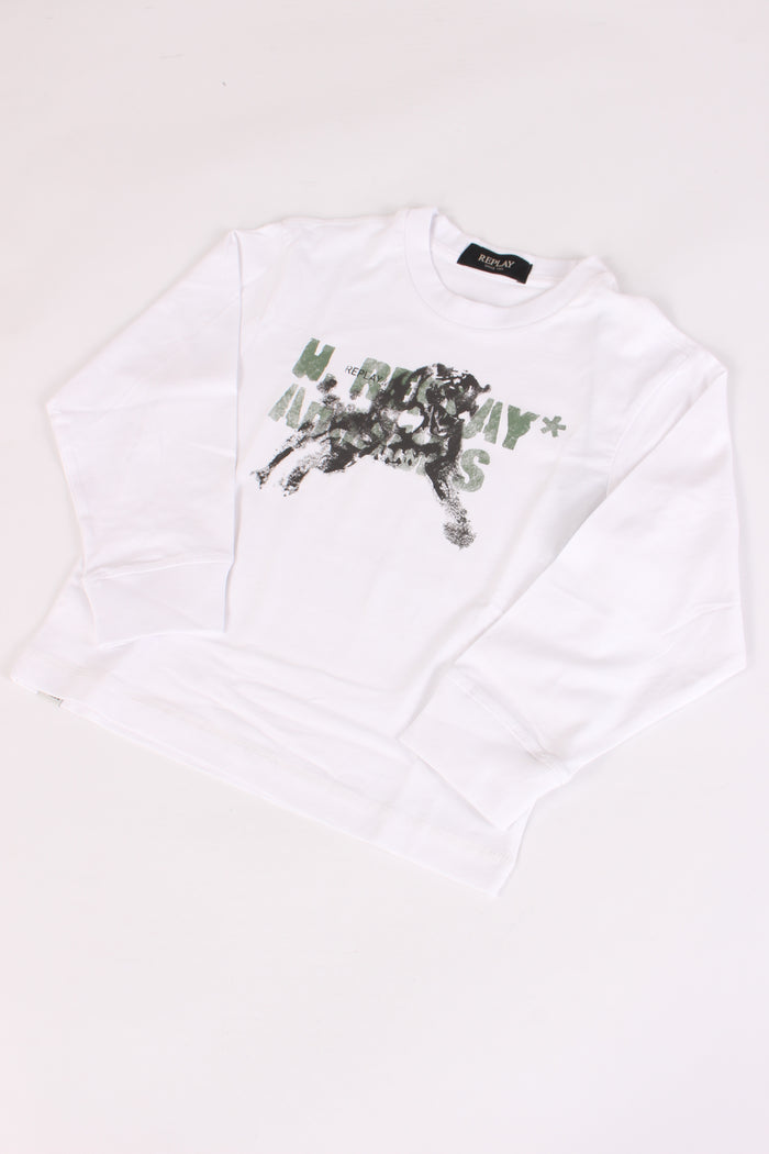 T-shirt M/l Stampa Panna-4