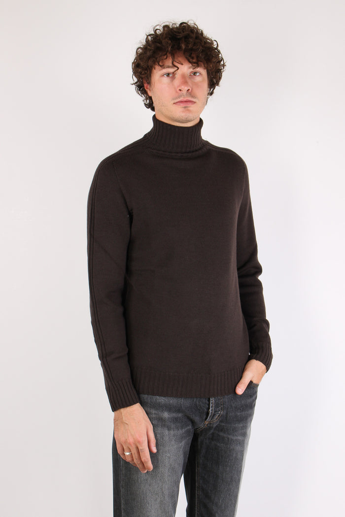 Collo Alto Pura Lana Dark Chocolate-6