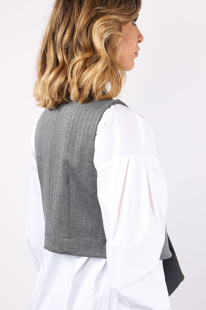 Gilet Assimetrico Resca Grigio-5