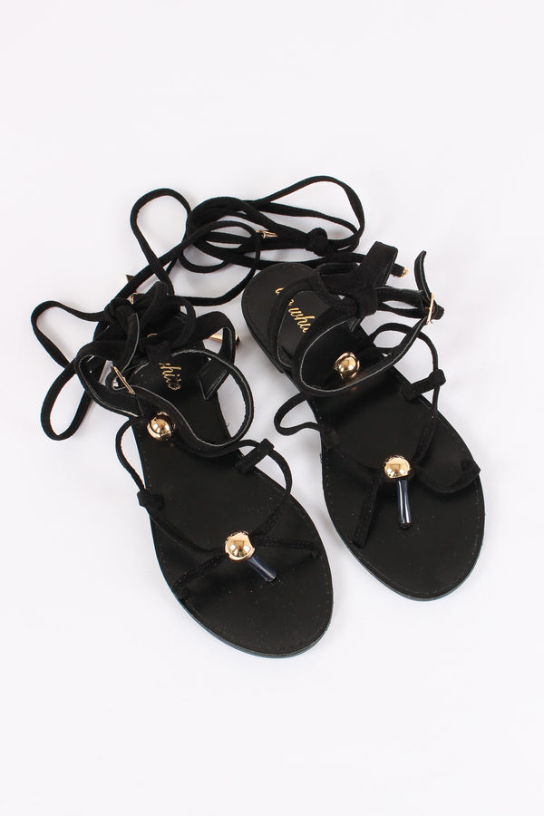 Sandalo Alla Schiava Camoscio Black