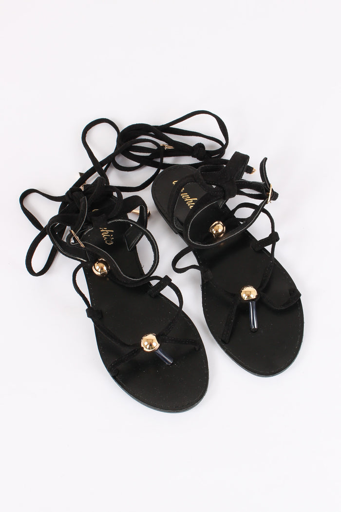 Sandalo Alla Schiava Camoscio Black