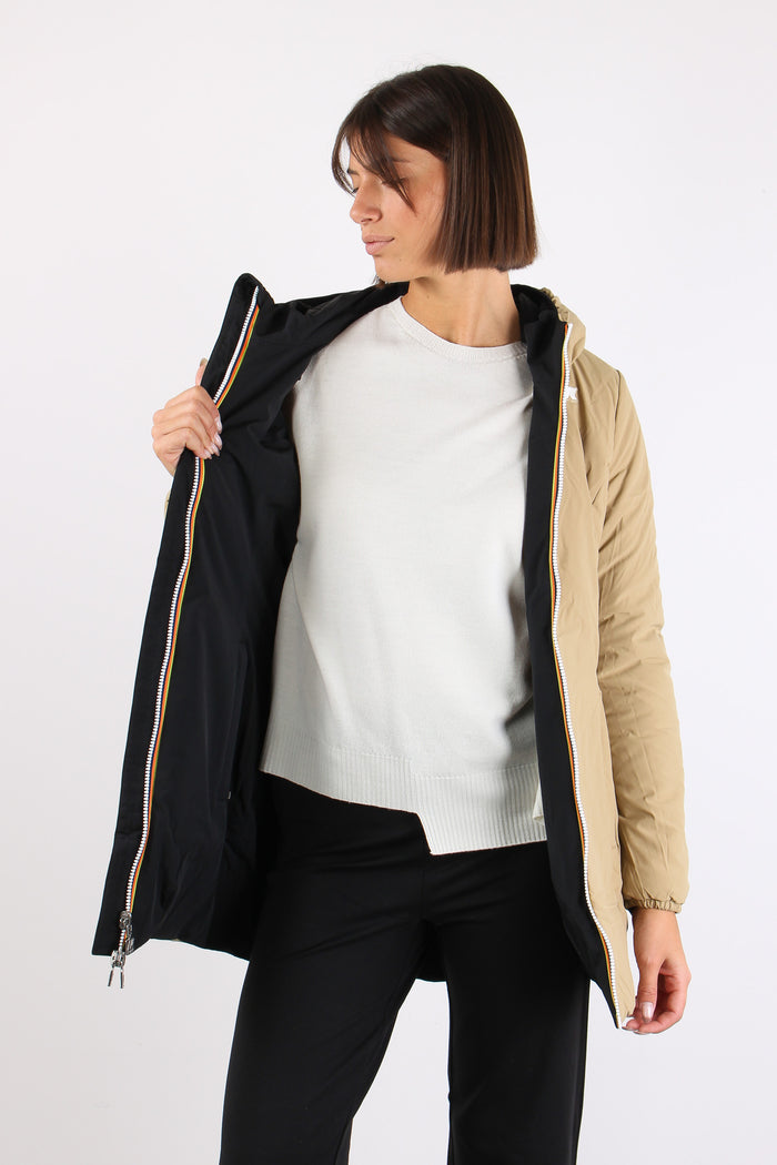 Giubbotto Lungo Reversibile Black Pure/beige-8