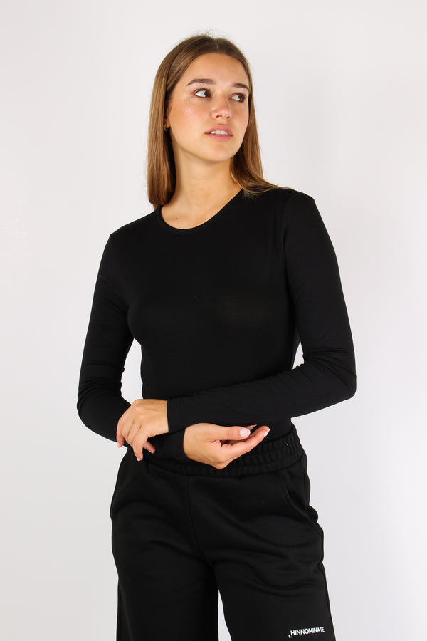 Body Viscosa Oblo Dietro Nero