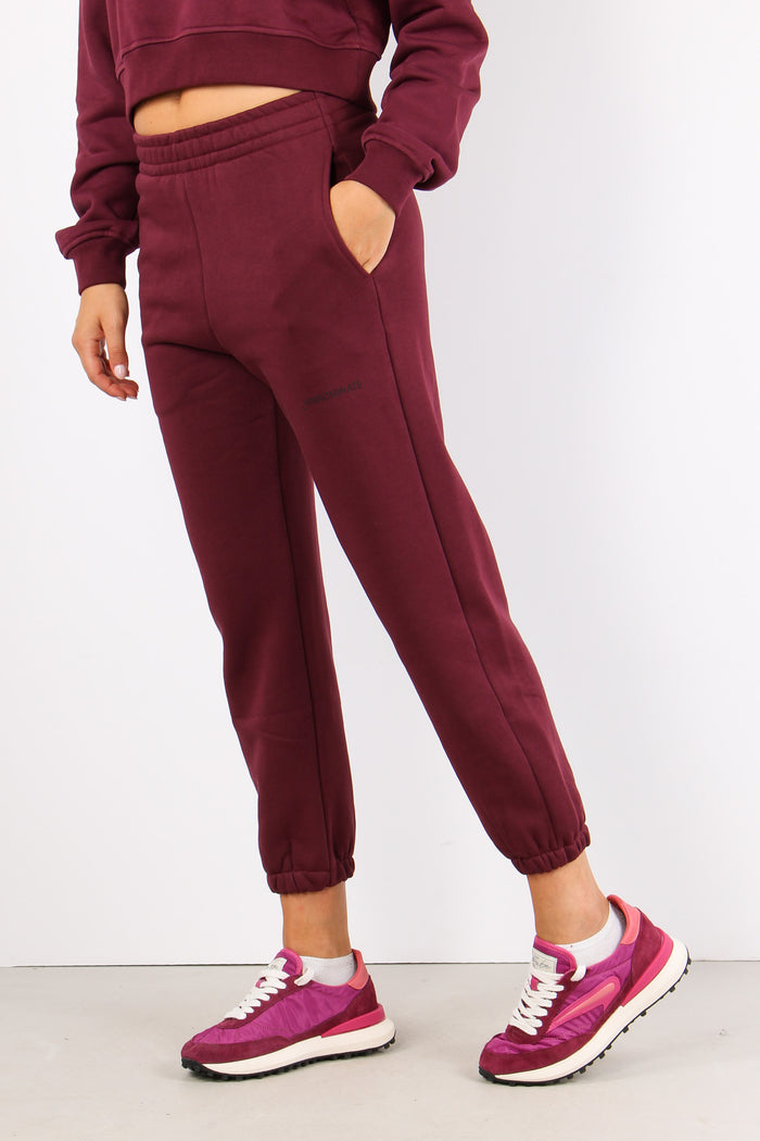 Pantalone Felpa Basico Bordeaux-3