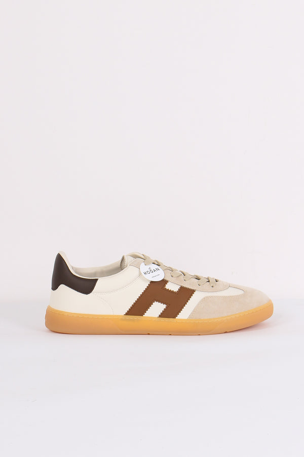 Sneaker Inserto Camoscio Beige/avorio