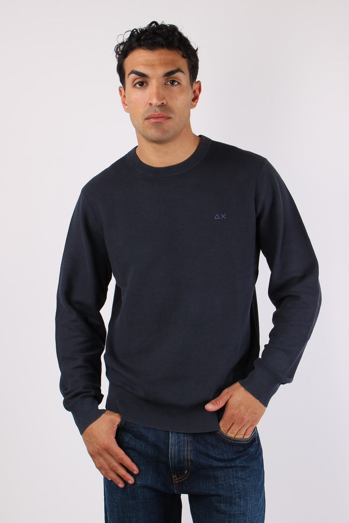 Maglia Girocollo Punto Riso Navy Blue