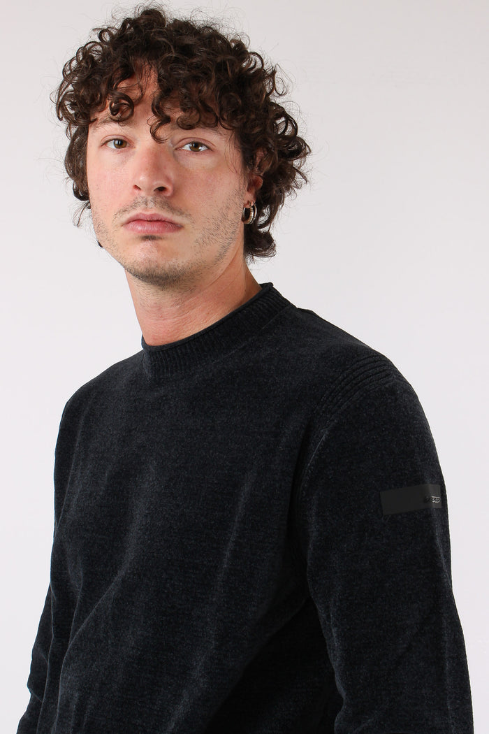 Girocollo Velluto Blue Black-7
