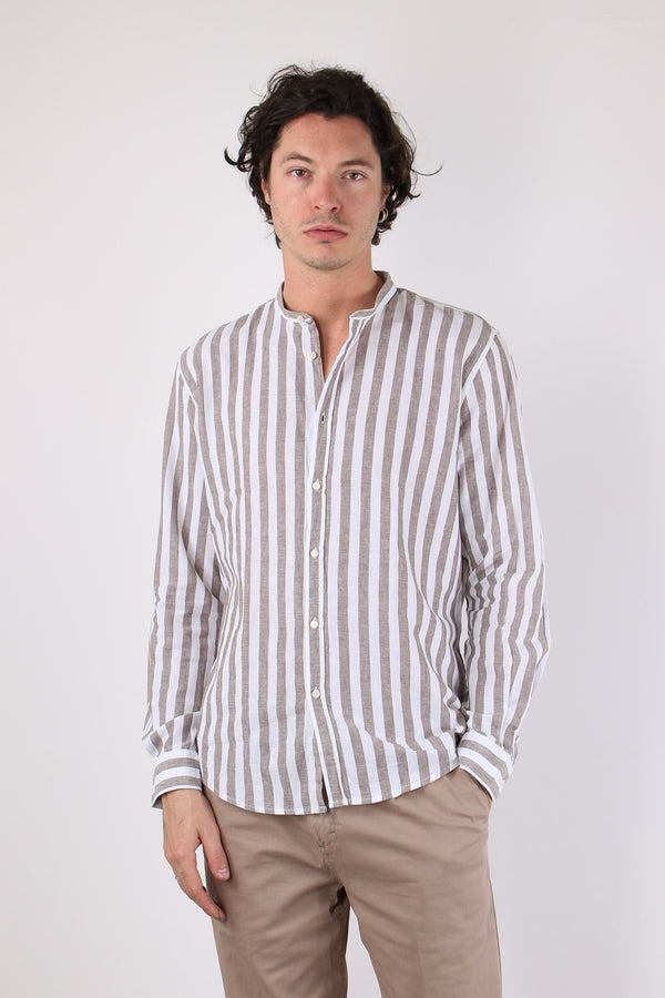 Camicia Lino Riga Grande Brown-2