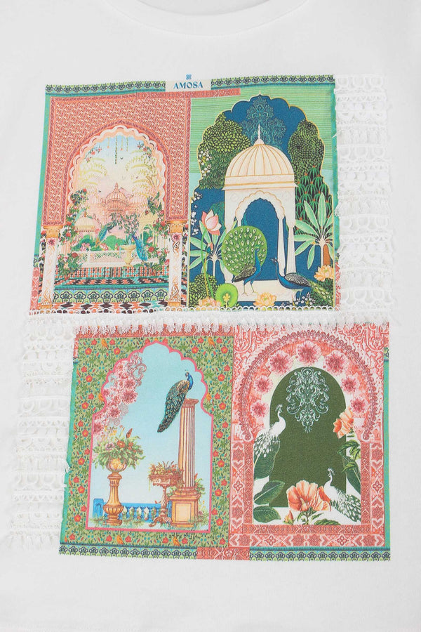 T-shirt Multi Patch Bianco-2