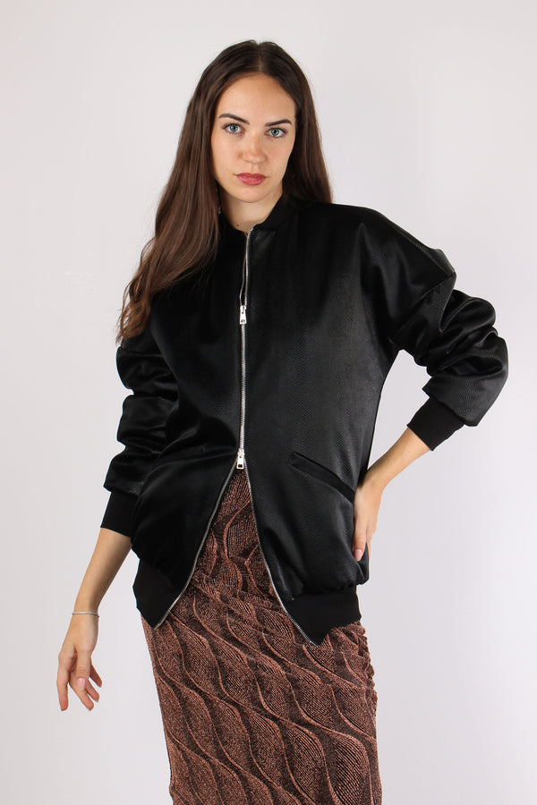 Bomber Effetto Pitone Nero-2