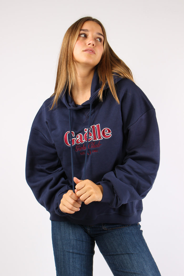 Felpa Over Logo College Blu Scuro-2