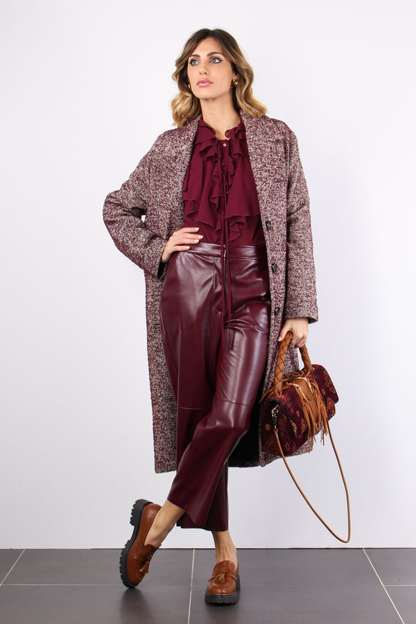 Cappotto Spinato Bordeaux