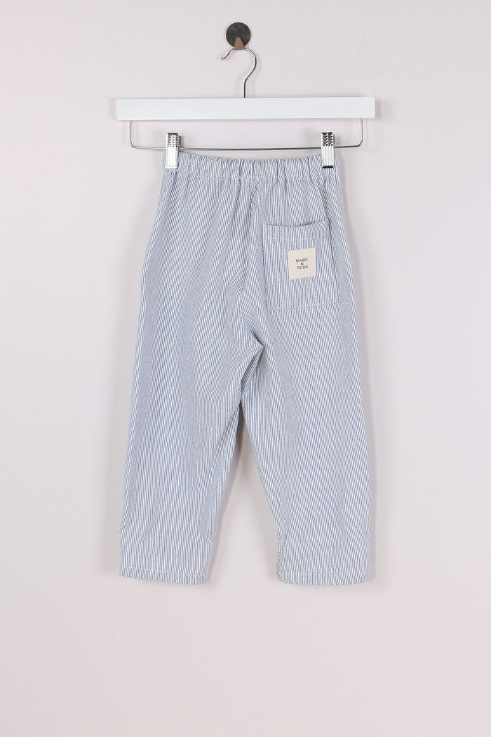 Pantalone Coulisse Riga Lino Cotone Azur-2