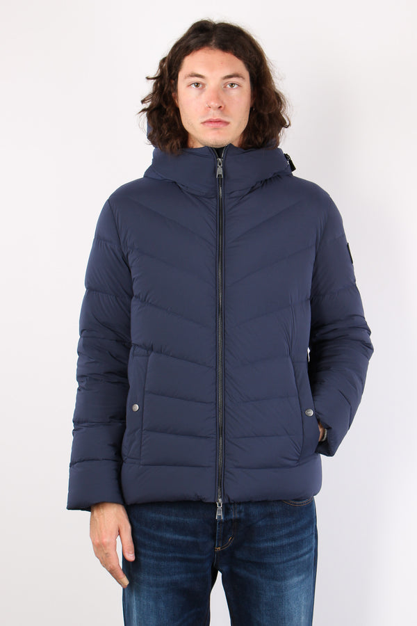 Piumino Trapunta Diagonale Dark Navy