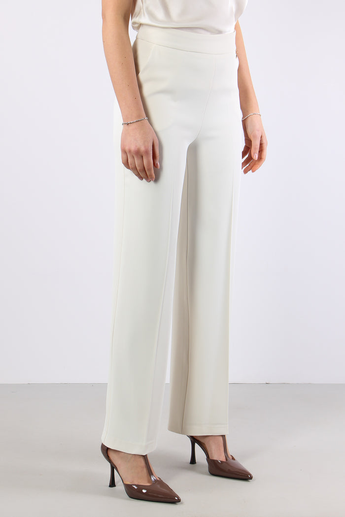 Lalim Pantalone Palazzo Fluido Ivory-6