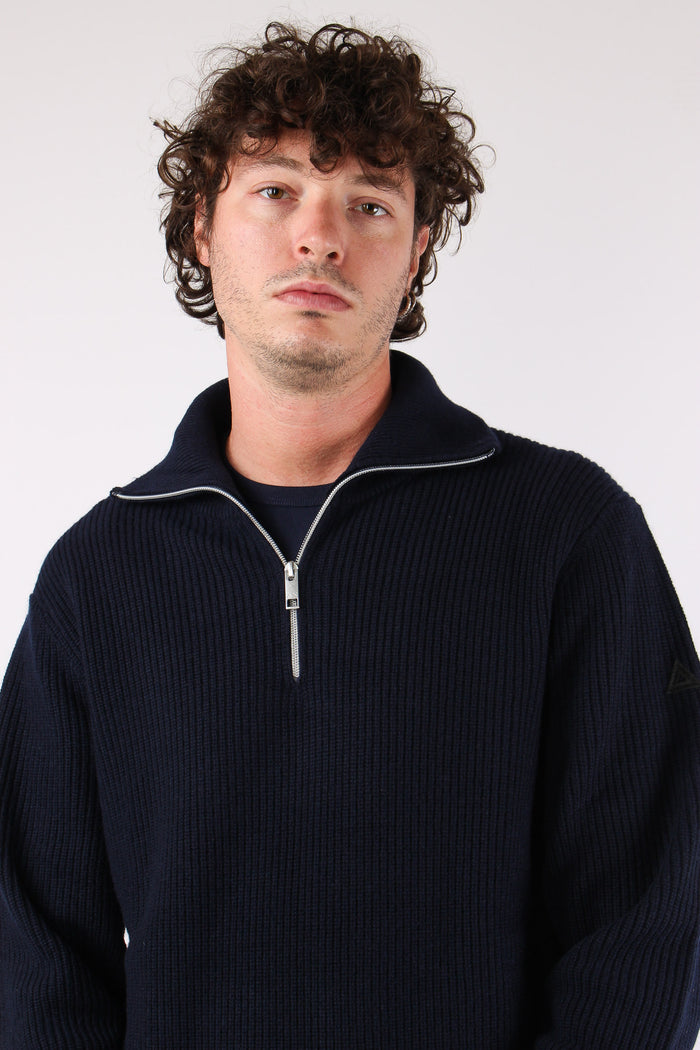 Mezza Zip Costa Inglese Navy Blue-6