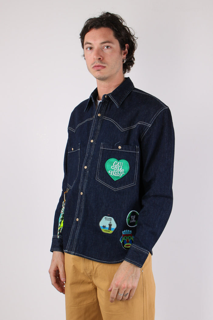 Camicia Over Denim Patch Denim-4