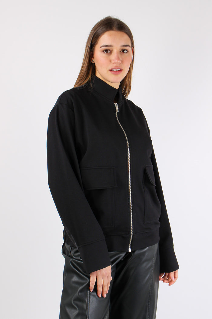 Bomber Felpa Inserto Raso Black-3