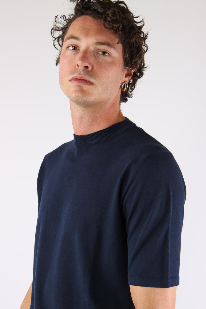 Maglia Girocollo M/m Cotone Navy-7