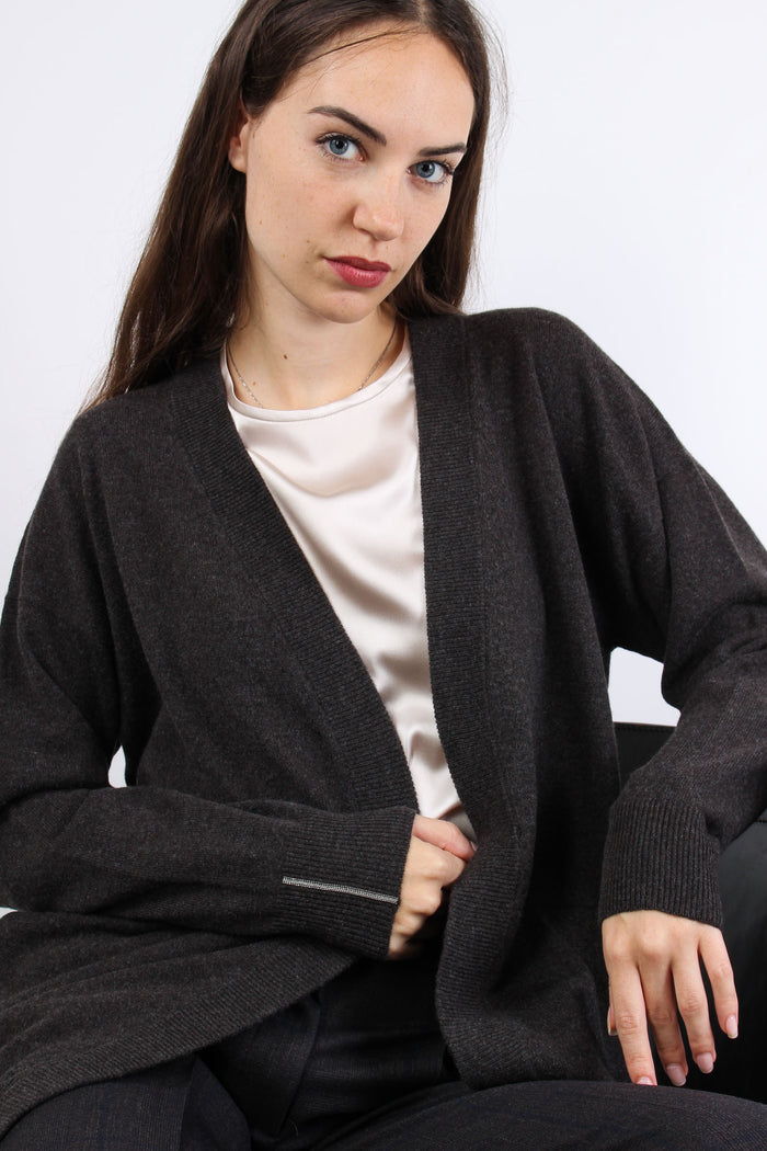 Cardigan Aperto Cintura Moro-3