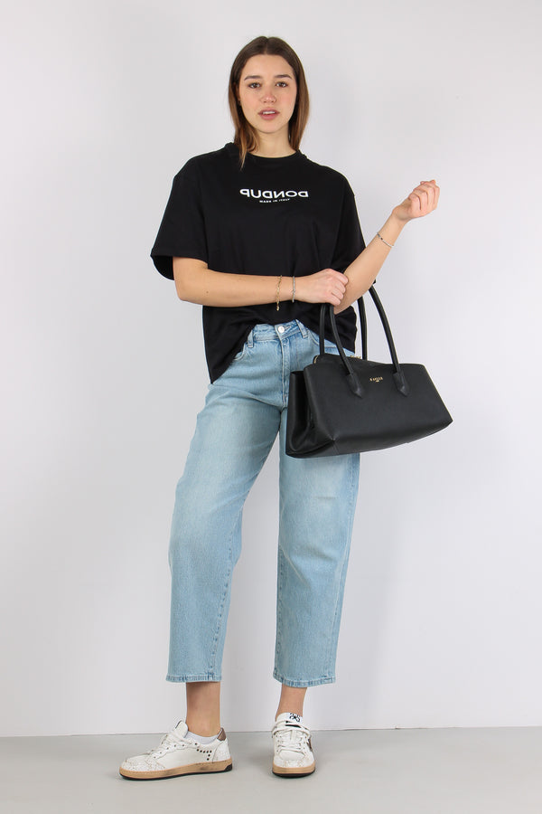 T-shirt Scritta Centrale Nero