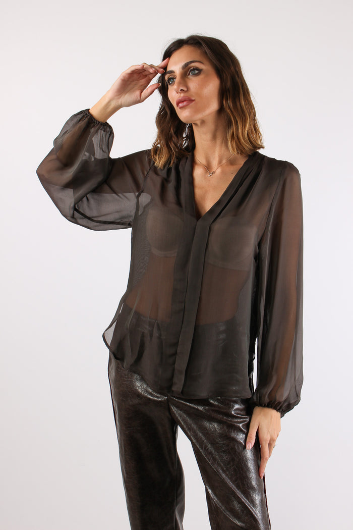 Blusa Scollo V Ebano-2